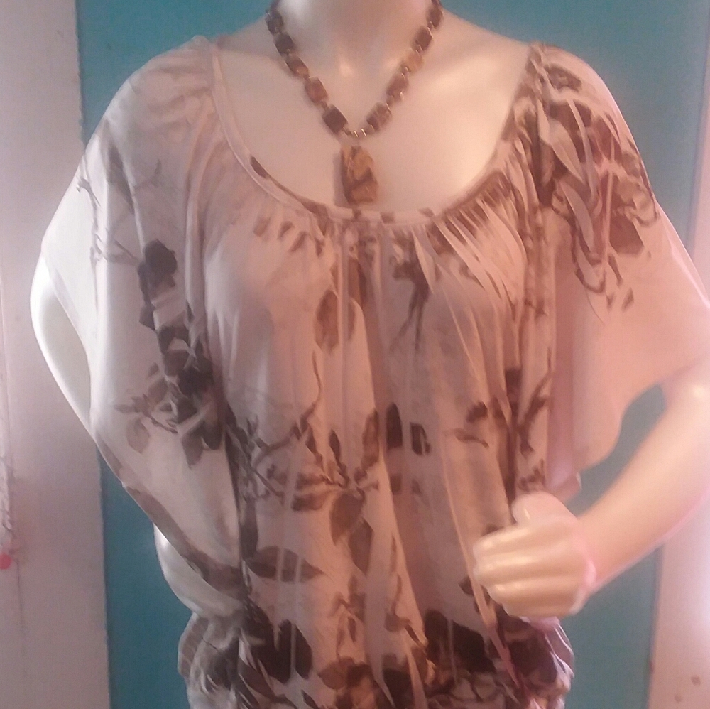 Abstract brown necklace - Picture 4 of 5